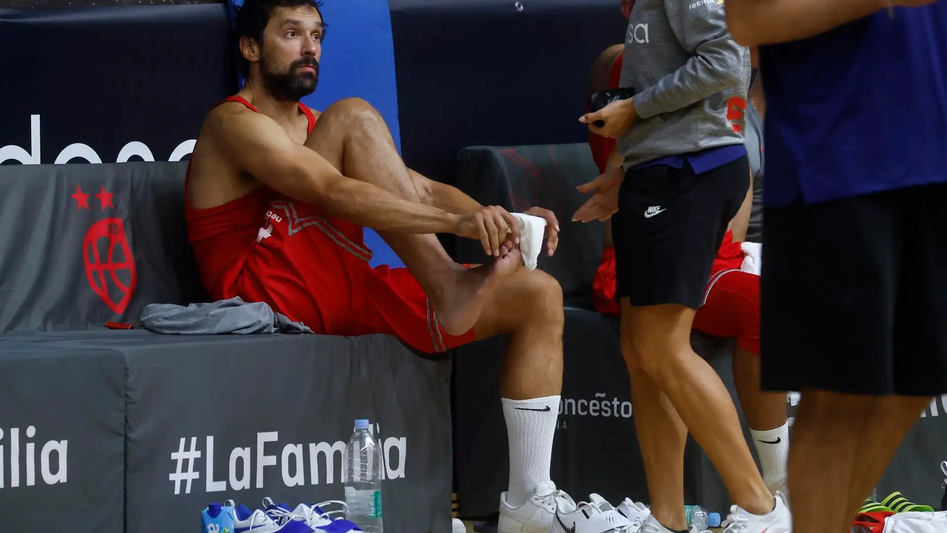 Sergio Llull, durante un entrenamiento con Espa&ntilde;a