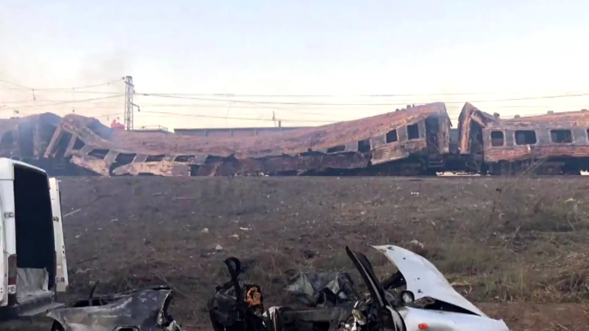 Bombardeo ruso en tren ucraniano