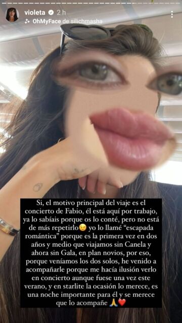 Historia de Instagram de Violeta Mangriñán
