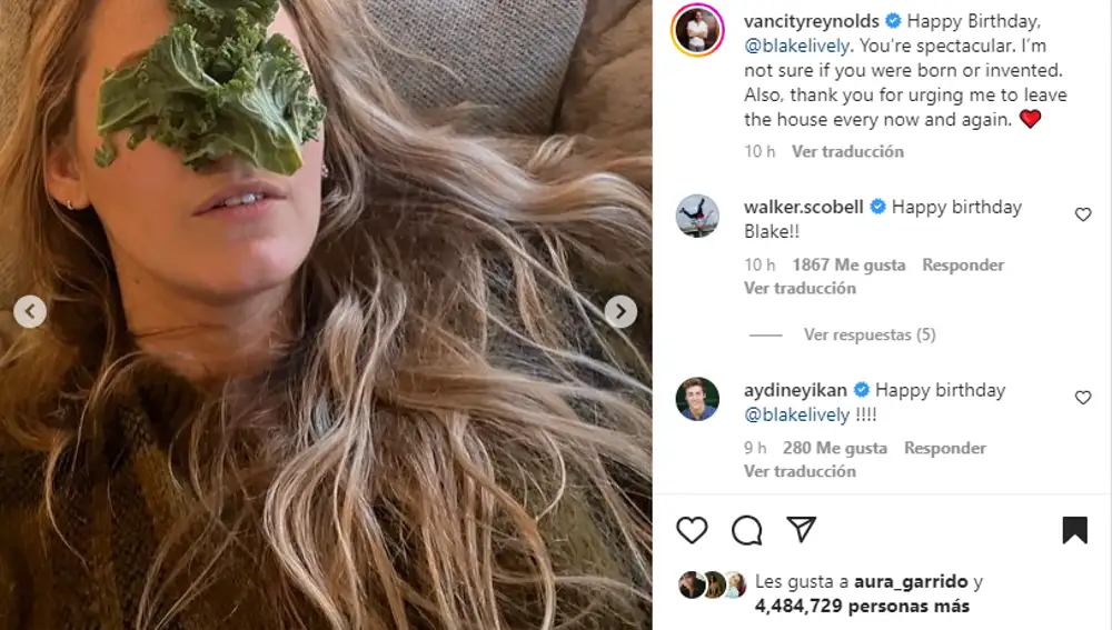 Captura de Instagram de Ryan Reynolds