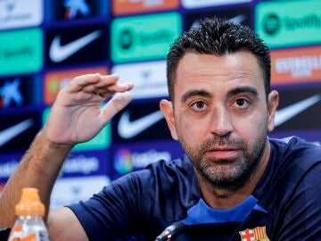 Xavi Hernández en su rueda de prensa antes del partido contra el Valladolid