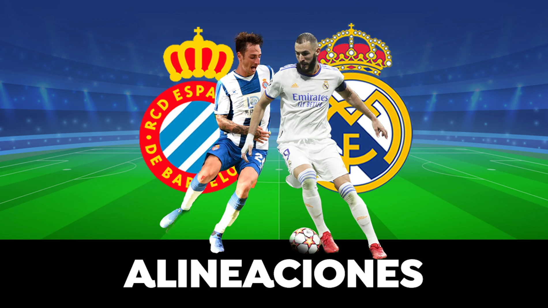 Alineación OFICIAL del Real Madrid en el partido de hoy el Espanyol en La Liga