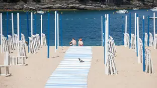Vista de la playa de Ondarreta de San Sebastián Vista de la playa de Ondarreta de San Sebastián