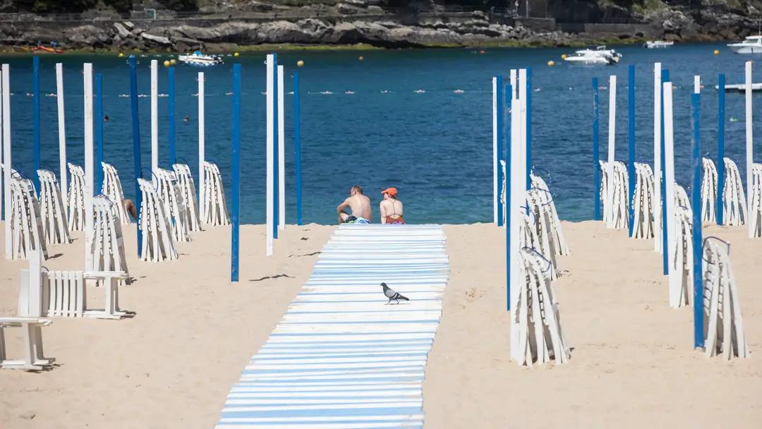 Vista de la playa de Ondarreta de San Sebasti&aacute;n