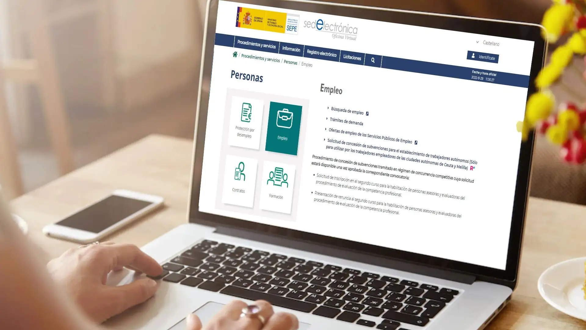 P&aacute;gina web del SEPE