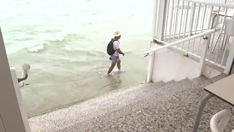 El mar deja sin arena a la playa de El Pinet El mar deja sin arena a la playa de El Pinet