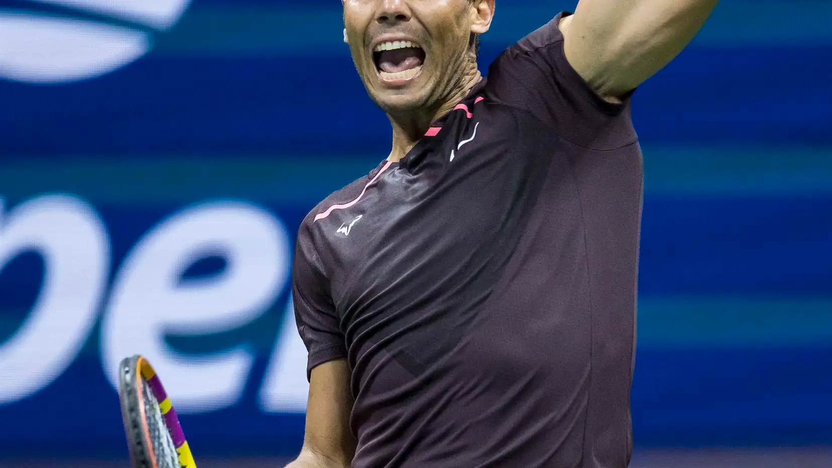 Rafa Nadal celebra un punto ante Hijikata Rafa Nadal celebra un punto ante Hijikata
