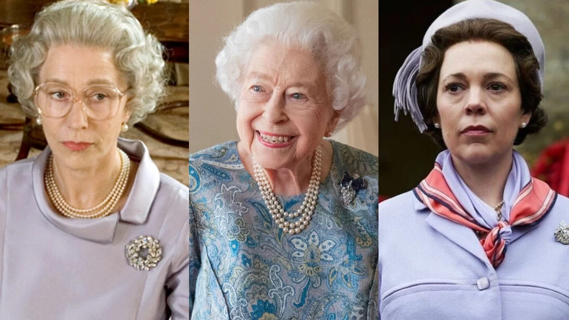 Helen Mirren y Olivia Colman interpretando a la reina Isabel II