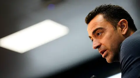 Xavi Hernández comparece en rueda de prensa ante los medios Xavi Hernández comparece en rueda de prensa ante los medios