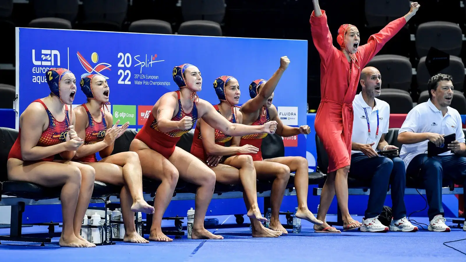 Las jugadoras españolas celebran un gol ante Grecia Las jugadoras españolas celebran un gol ante Grecia