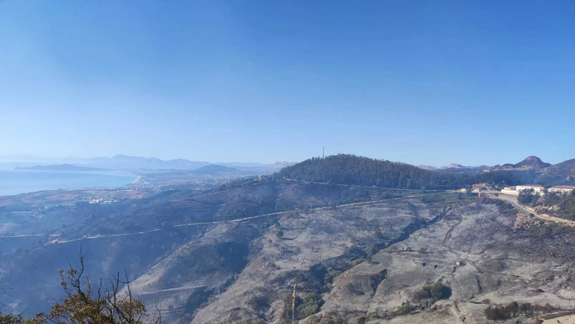 Zona afectada por el incendio forestal de Ceuta Zona afectada por el incendio forestal de Ceuta