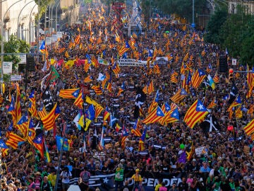 Imagen de la manifestación de la Diada en Barcelona