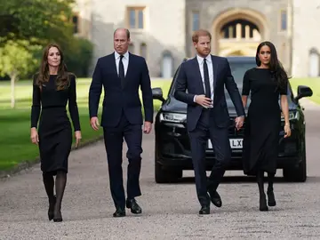 Kate Middleton, el príncipe Guillermo, el príncipe Harry y Meghan Markle Kate Middleton, el príncipe Guillermo, el príncipe Harry y Meghan Markle
