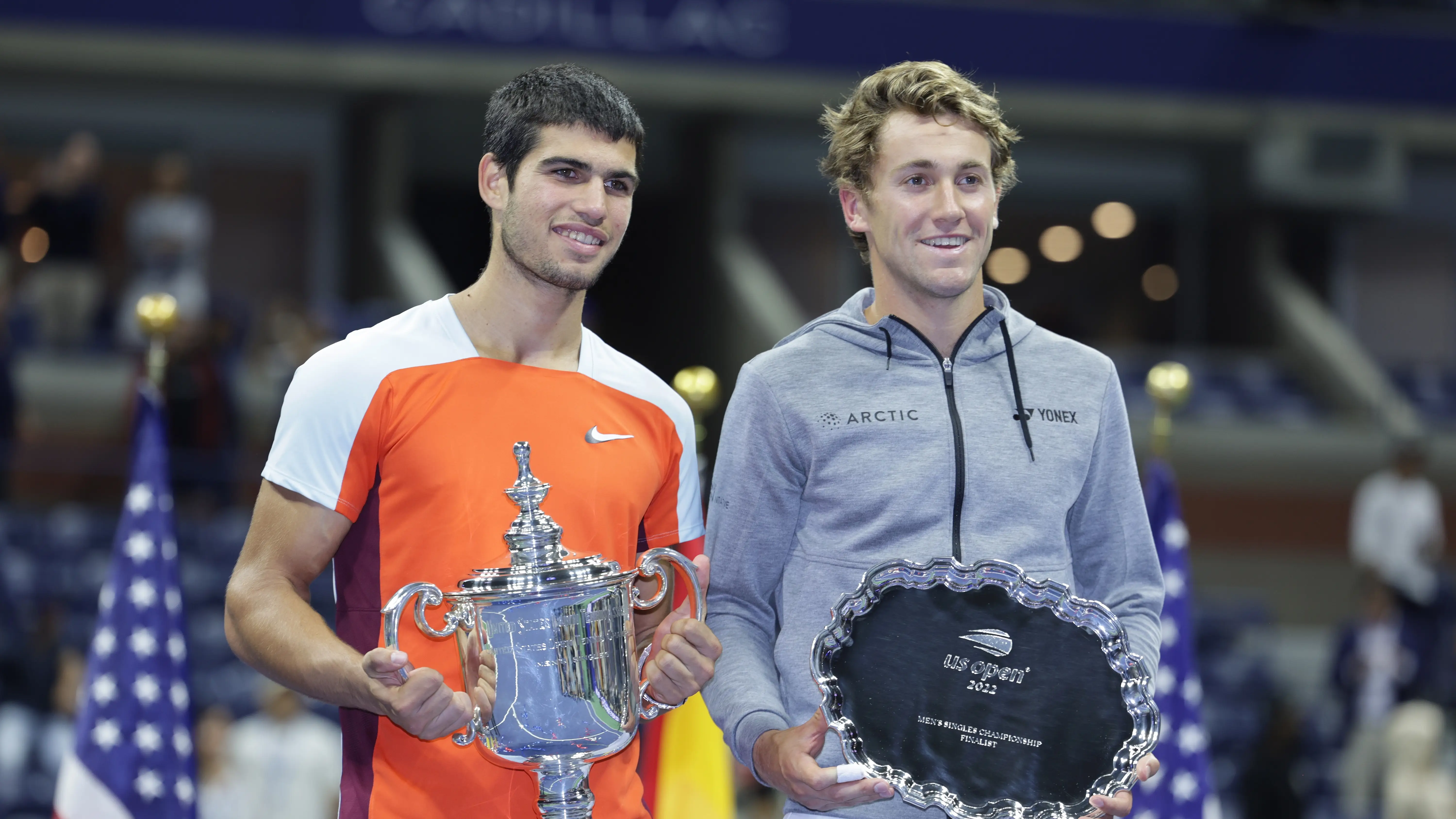 Carlos Alcaraz y Casper Ruud, tras la final de US Open 2022 Carlos Alcaraz y Casper Ruud, tras la final de US Open 2022