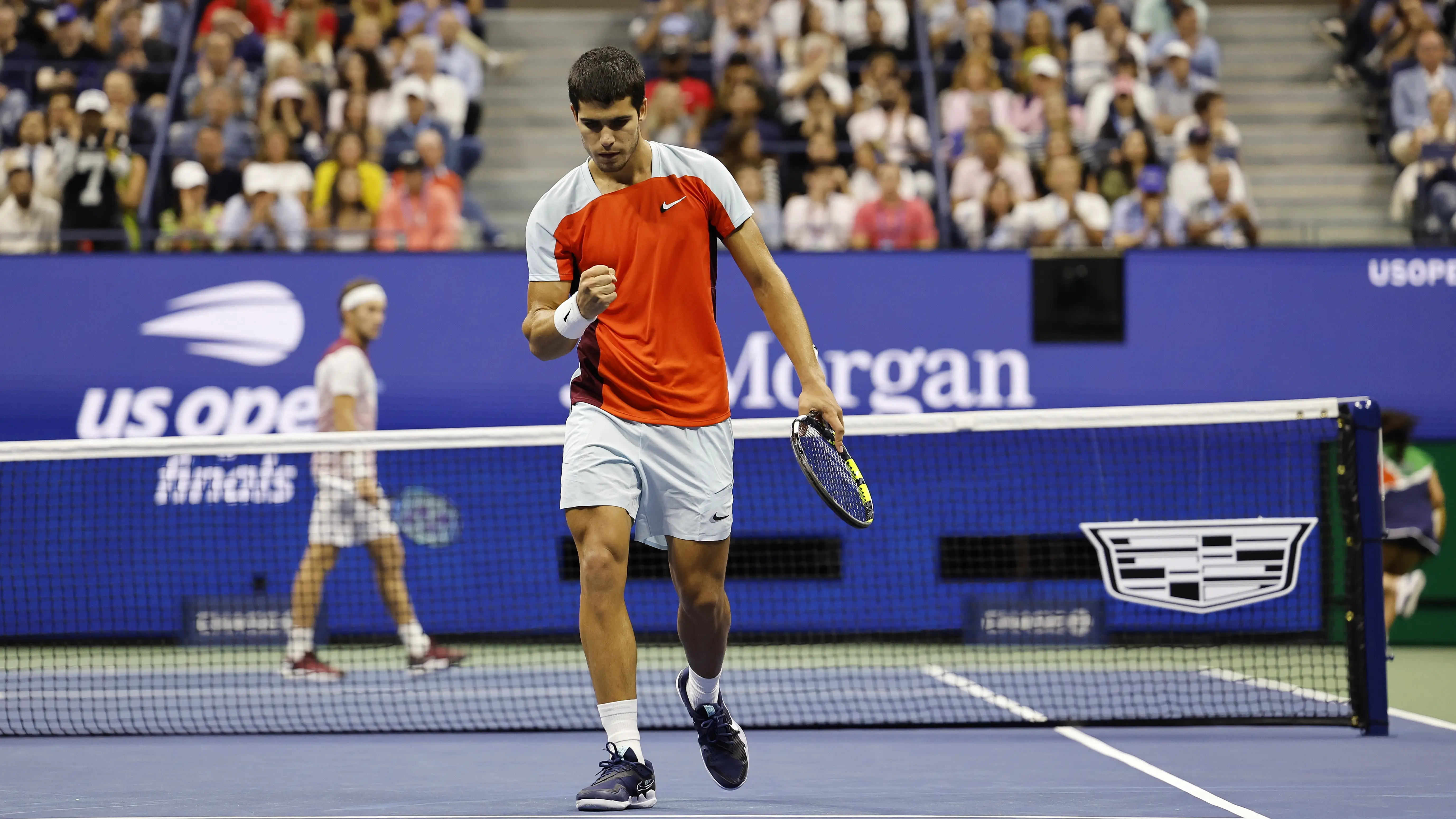 Carlos Alcaraz celebra un punto ante Casper Ruud en la final del US Open Carlos Alcaraz celebra un punto ante Casper Ruud en la final del US Open