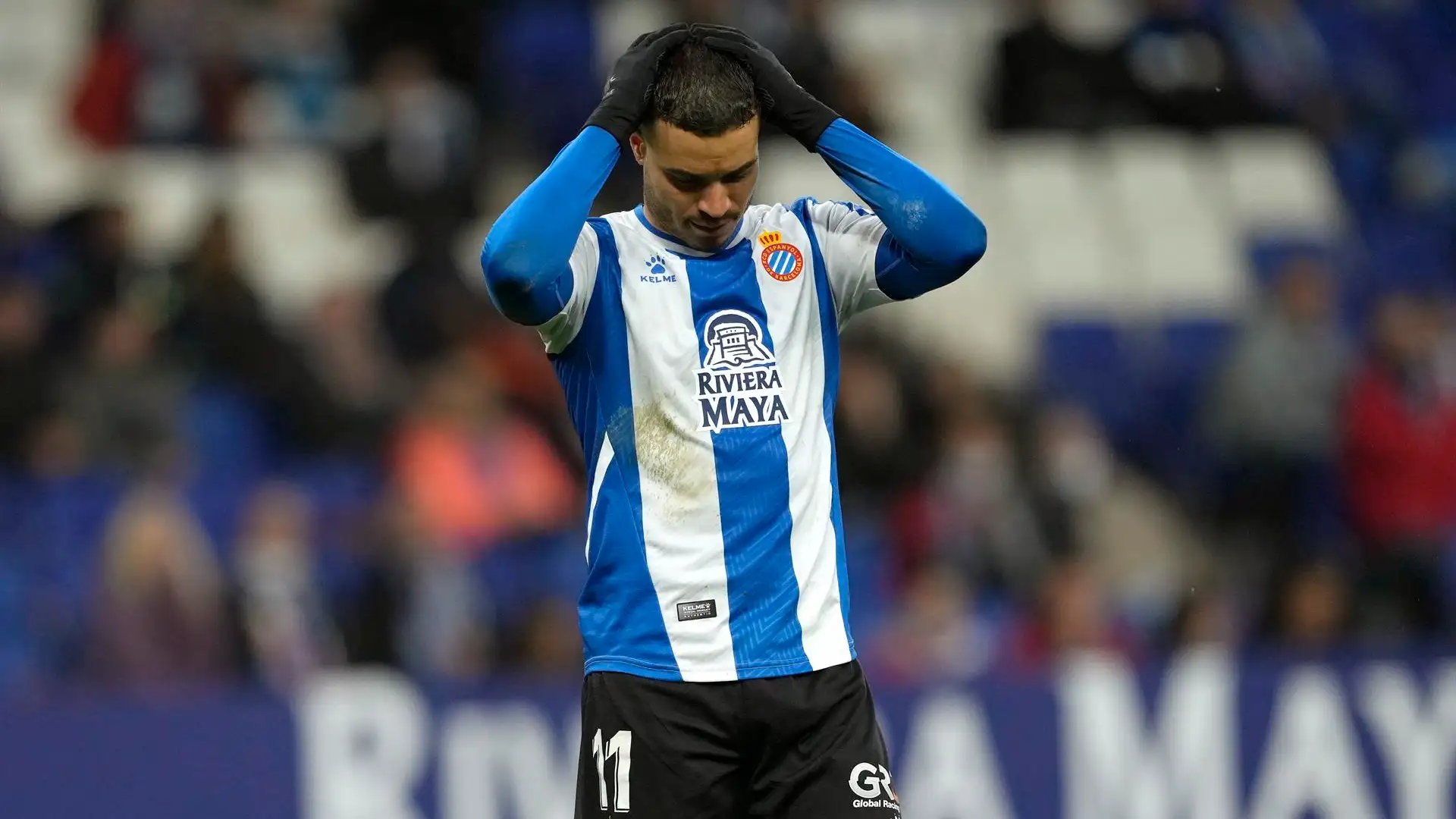 Raúl de Tomás en un partido con el Espanyol Raúl de Tomás en un partido con el Espanyol