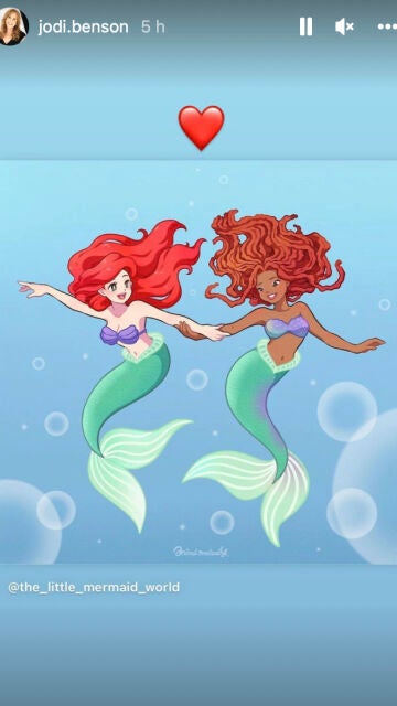 Stories de Jodi Benson en apoyo a Halle Bailey