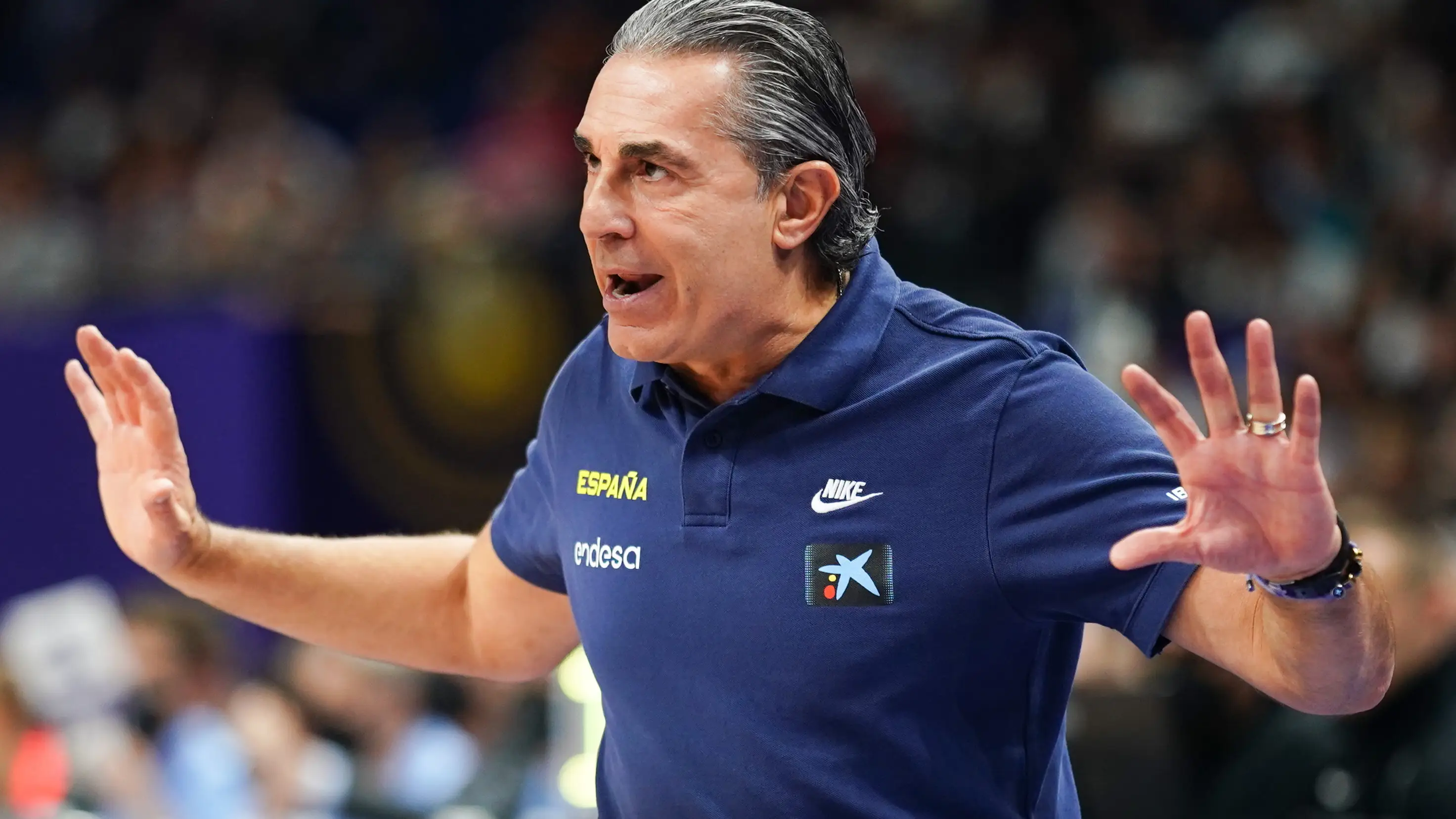 Sergio Scariolo, en un partido del Eurobasket
