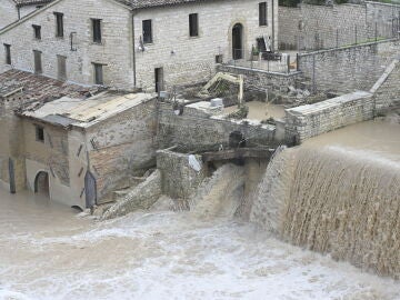Inundaciones en Sassoferrato, en la provincia italiana de Ancona