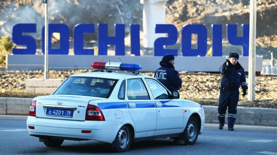 Coche de polic&iacute;a ruso