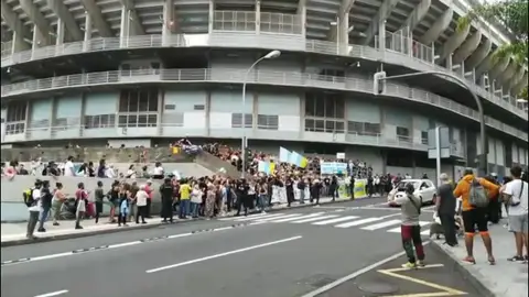Las protestas de activistas medioambientales contra un proyecto urbanístico en el sur de Tenerife Las protestas de activistas medioambientales contra un proyecto urbanístico en el sur de Tenerife