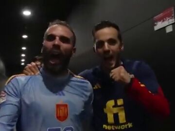 La selección española celebró por todo lo alto el pase a la fase final de la Nations League