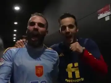 La selección española celebró por todo lo alto el pase a la fase final de la Nations League La selección española celebró por todo lo alto el pase a la fase final de la Nations League