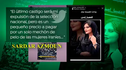 Sardar Azmoun protesta contra la represión del régimen iraní Sardar Azmoun protesta contra la represión del régimen iraní