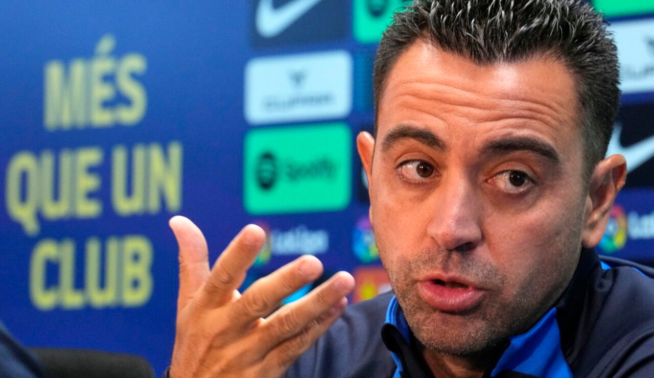 El entrenador del Barcelona, Xavi Hernández, en rueda de prensa