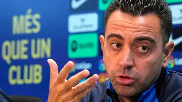 El entrenador del Barcelona, Xavi Hernández, en rueda de prensa
