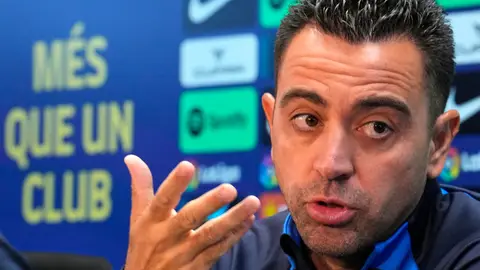 El entrenador del Barcelona, Xavi Hernández, en rueda de prensa El entrenador del Barcelona, Xavi Hernández, en rueda de prensa