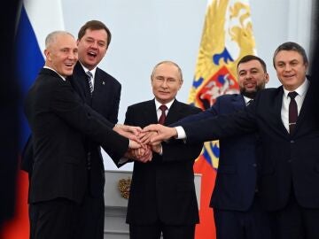 Vladímir Putin celebra la anexión de cuatro regiones rusas