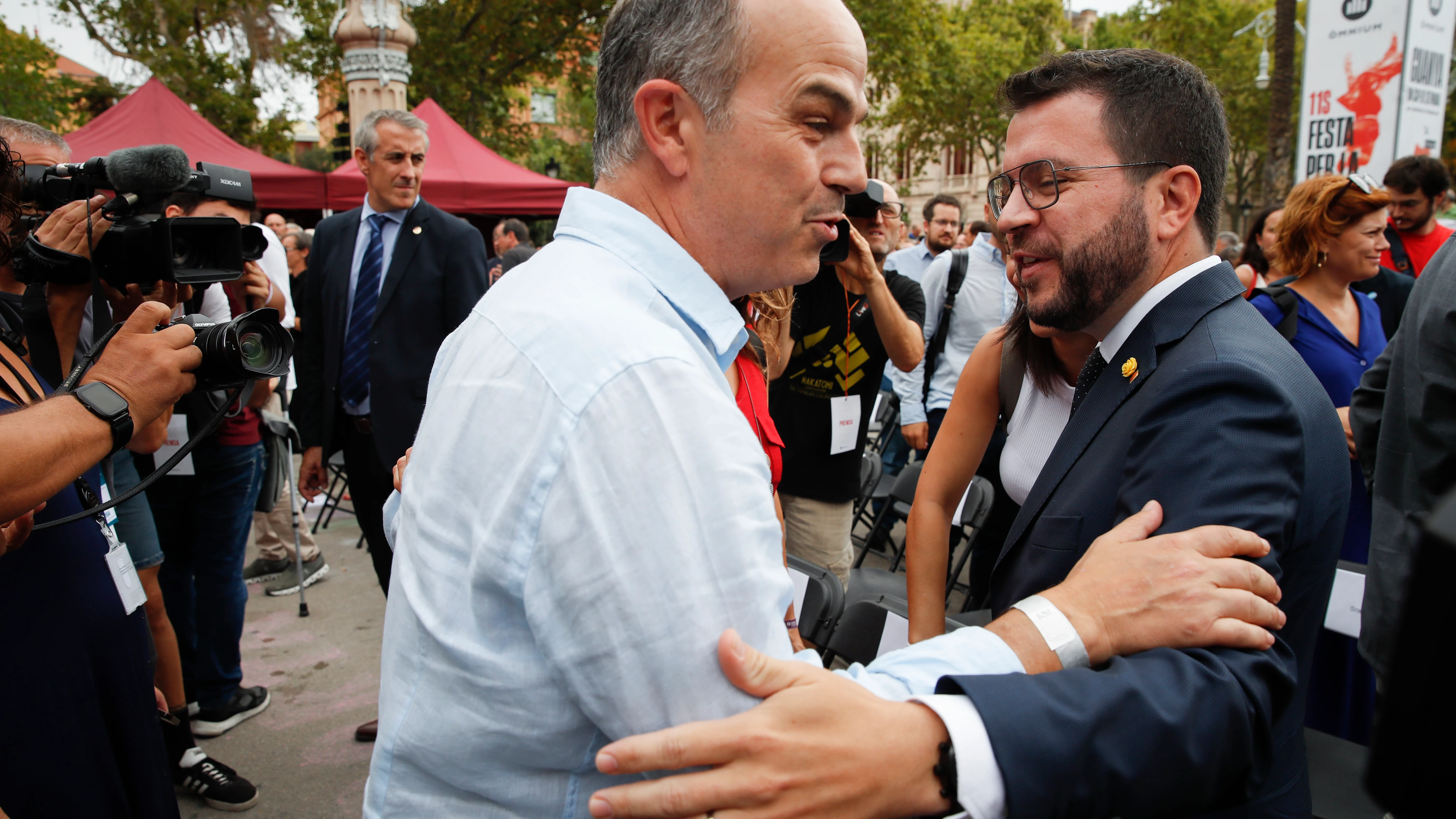 El presidente de la Generalitat, Pere Aragonès y el secretario general de JxCat, Jordi Turull El presidente de la Generalitat, Pere Aragonès y el secretario general de JxCat, Jordi Turull