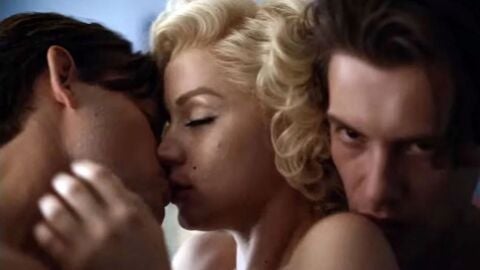 Xavier Samuel, Ana de Armas y Edward G. Robinson Jr. en 'Blonde'