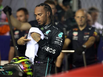 Lewis Hamilton, en el GP de Singapur en Marina Bay