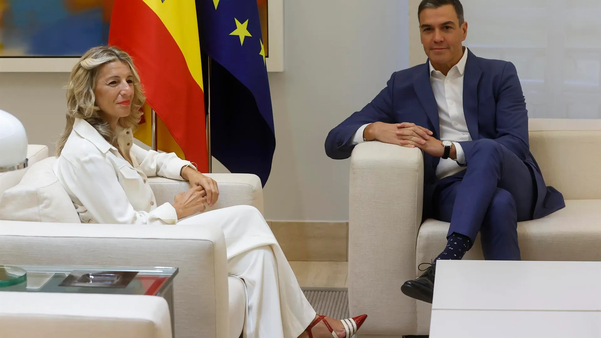 Yolanda Díaz y Pedro Sánchez tras el acuerdo de Presupuesto para 2023 Yolanda Díaz y Pedro Sánchez tras el acuerdo de Presupuesto para 2023