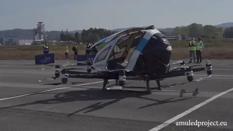 Primer vuelo de un aerotaxi sin piloto en España Primer vuelo de un aerotaxi sin piloto en España