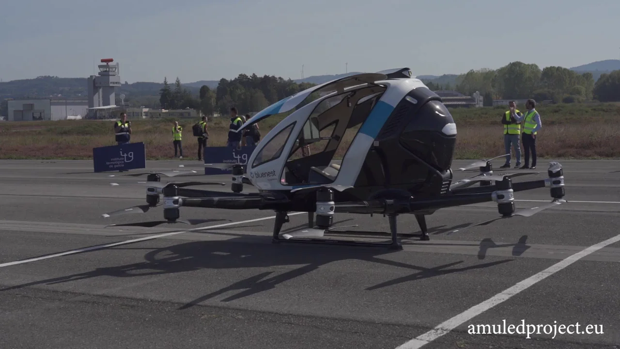 Primer vuelo de un aerotaxi sin piloto en España Primer vuelo de un aerotaxi sin piloto en España