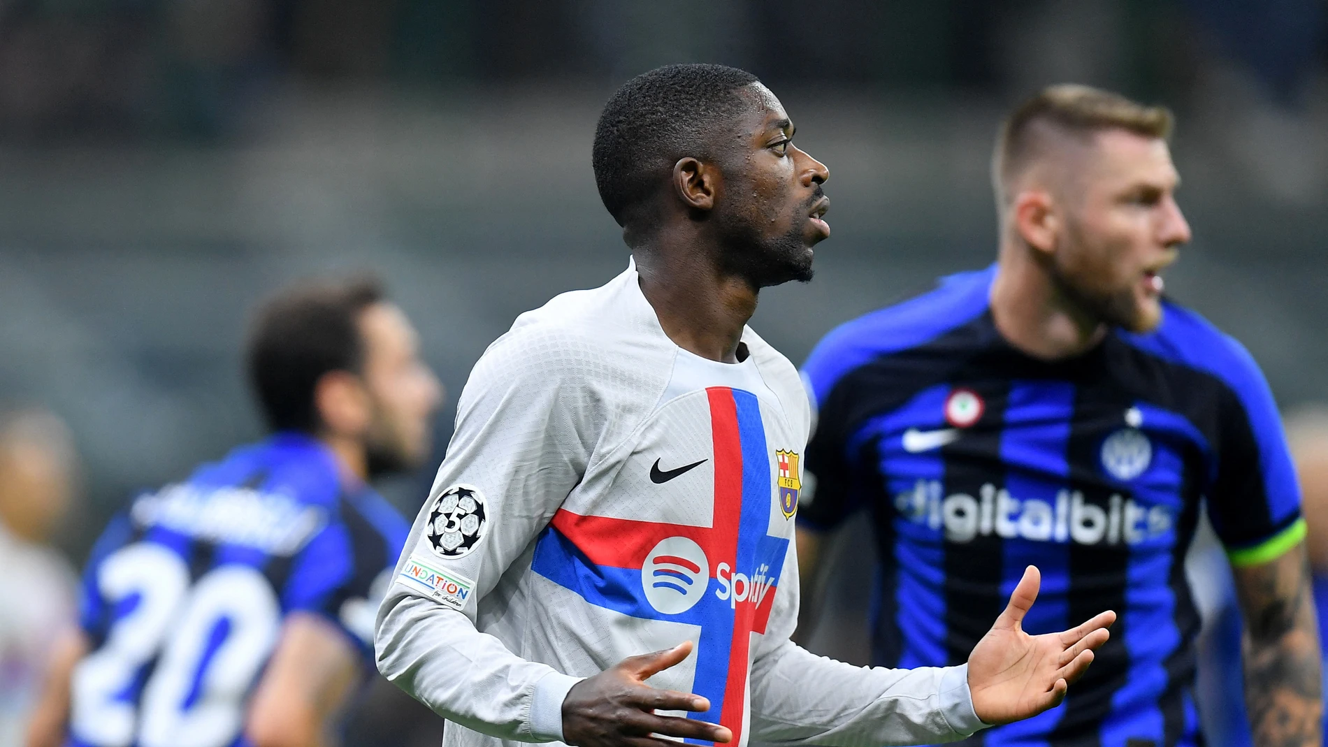 Ousmane Dembele, en el partido ante el Inter de Milán