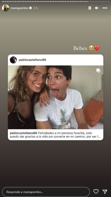 María Pombo reacciona a la felicitación de Pablo Castellano
