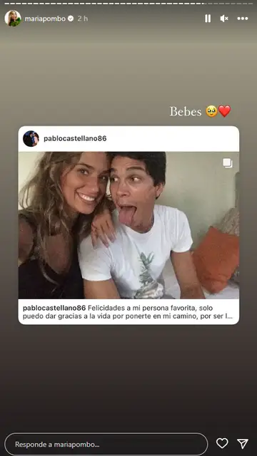 María Pombo reacciona a la felicitación de Pablo Castellano María Pombo reacciona a la felicitación de Pablo Castellano