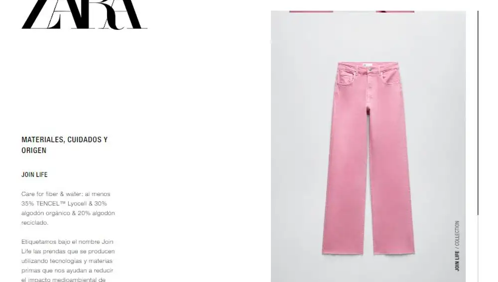 Pantalones rosas de Zara