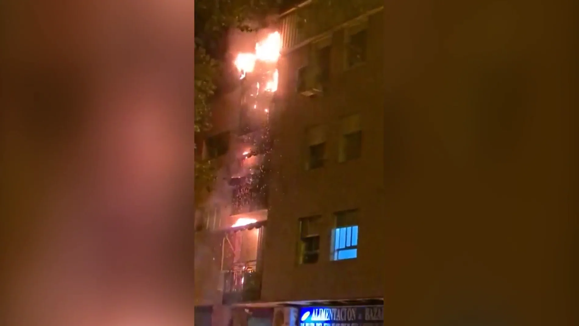 Imagen del incendio registrado en Madrid