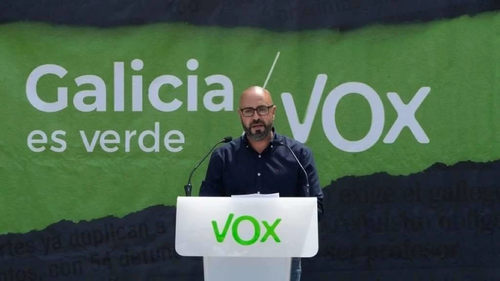 Ricardo Moreno en un acto electoral en Galicia