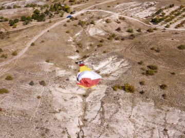 Globo accidentado en la región turca de Capadocia