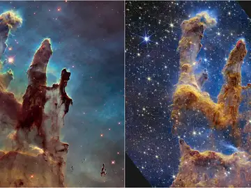 Composición fotográfica divulgada por la NASA del telescopio espacial James Webb