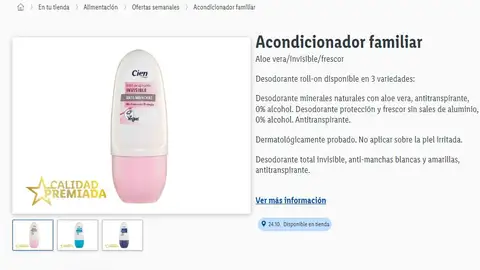 Desodorante Invisible de Lidl Desodorante Invisible de Lidl