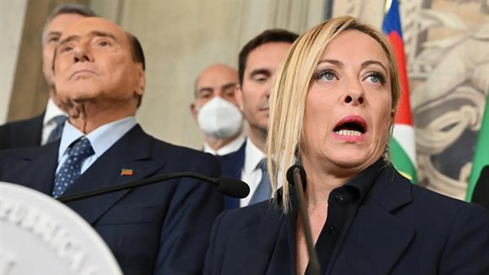 Giorgia Meloni con Silvio Berlusconi