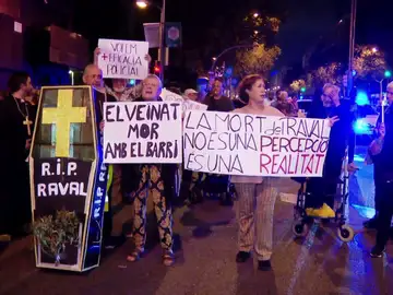 Protestas en El Raval, en Barcelona