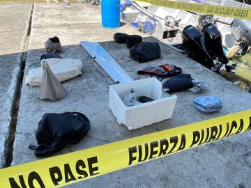 Elementos hallados de un jet privado en San José (Costa Rica).